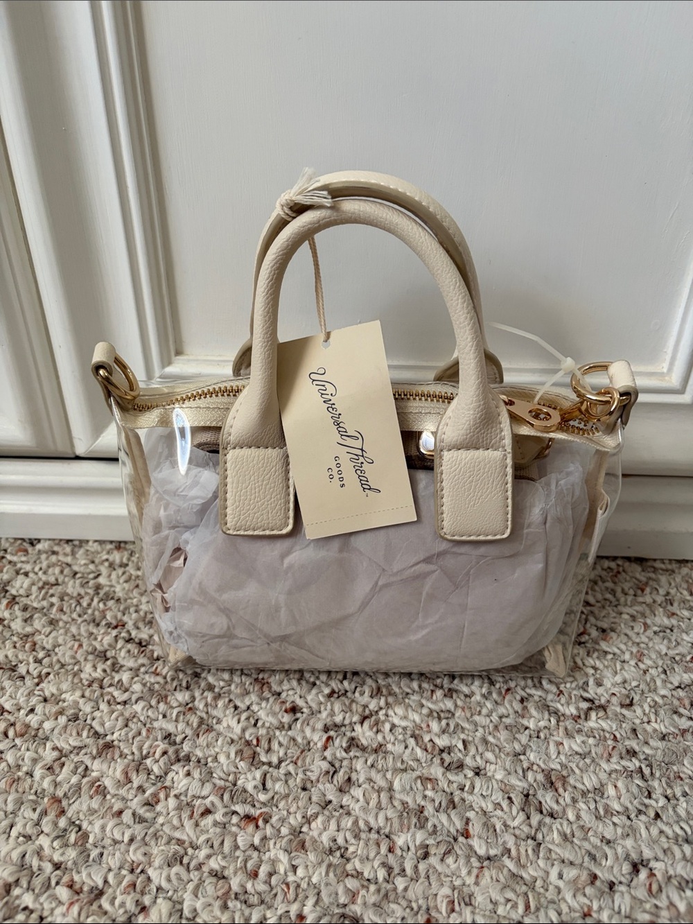 Universal Thread Clear Mini Satchel with Cream Trim